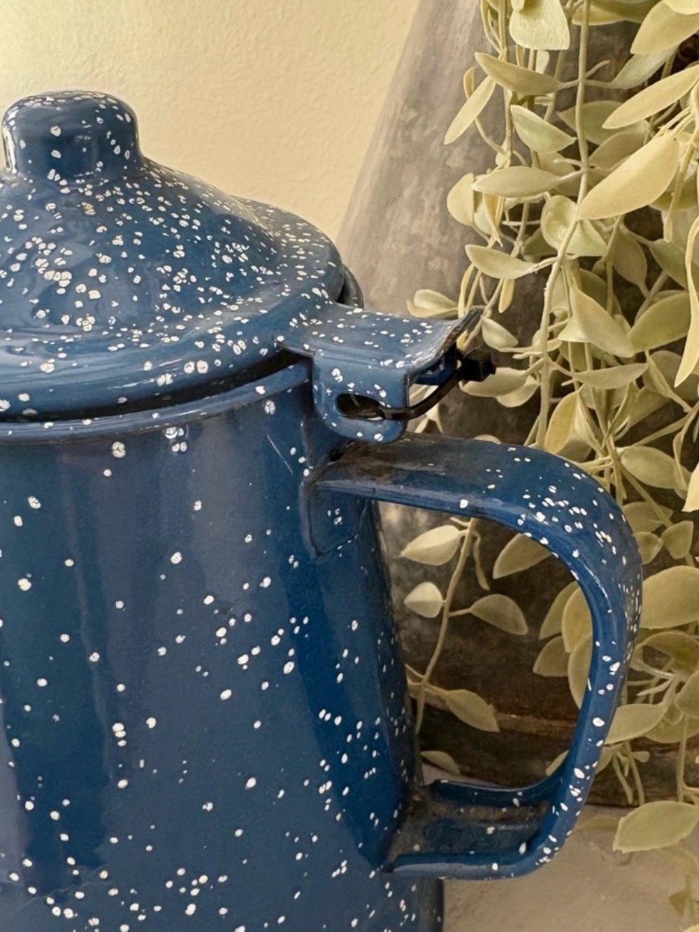 Vintage Paula Deen Speckled Enamelware Coffee Pots Farmhouse Cottagecore Decor - Picture 4 of 10